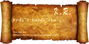 Král Rozália névjegykártya